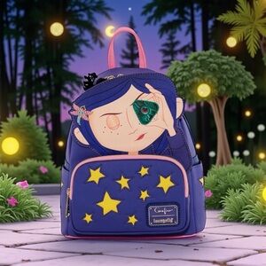 Loungefly- Coraline Seeing Stone Figural Glow-in-the-Dark Mini Backpack